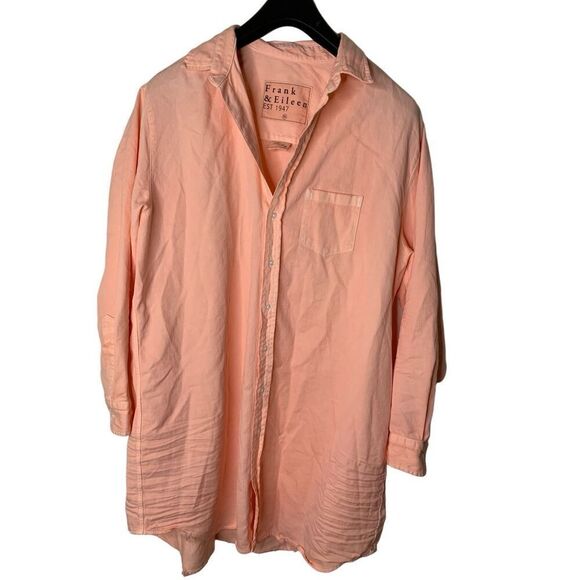 Frank & Eileen Mary Distressed Classic Shirtdress peach women's size XL - Picture 1 of 3